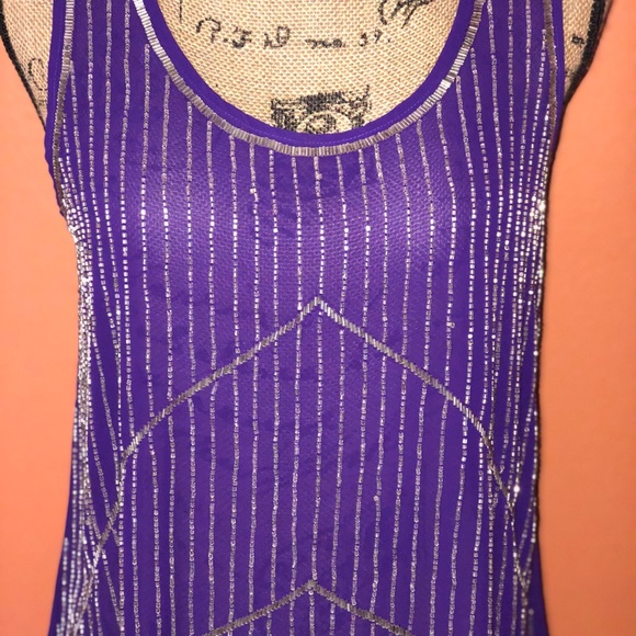 ANGL Purple Beaded Dressy Tank Top - Picture 2 of 5